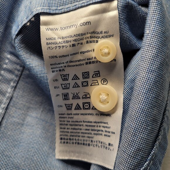 Tommy Hilfiger Mens Blue Button Down Shirt Coastal Grandpa Academia Size XL - Picture 7 of 10